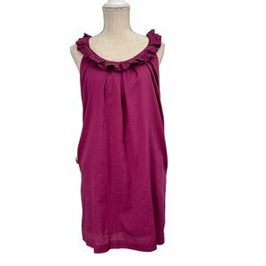 Ann Taylor Loft‎ Dress Womens Sz 4 Purple Ruffle Neck Sleeveless Whimsygoth Boho